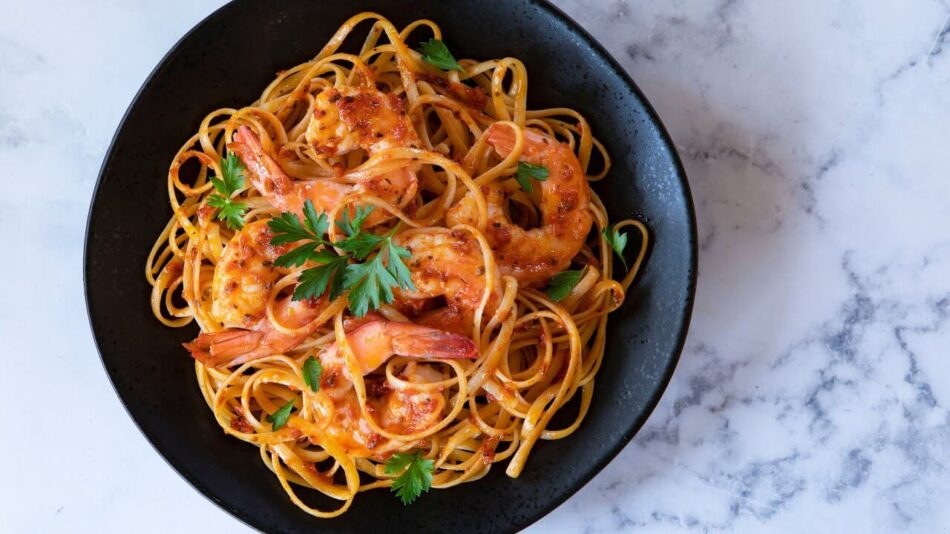 Spaghetti Prawns Arrabbiata